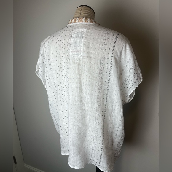 Johnny Was Embroidered Linen Top Small - Picture 3 of 13
